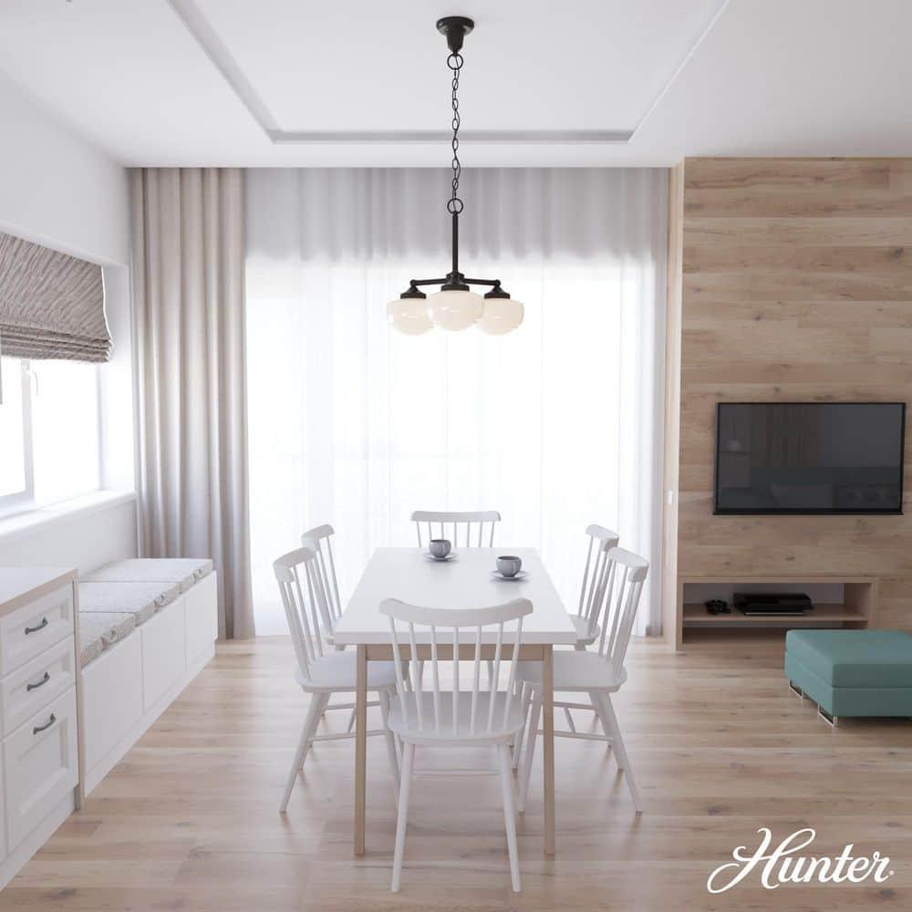 Hunter Fan Hunter Saddle Creek 3 Light Chandelier Ceiling Light Fixture