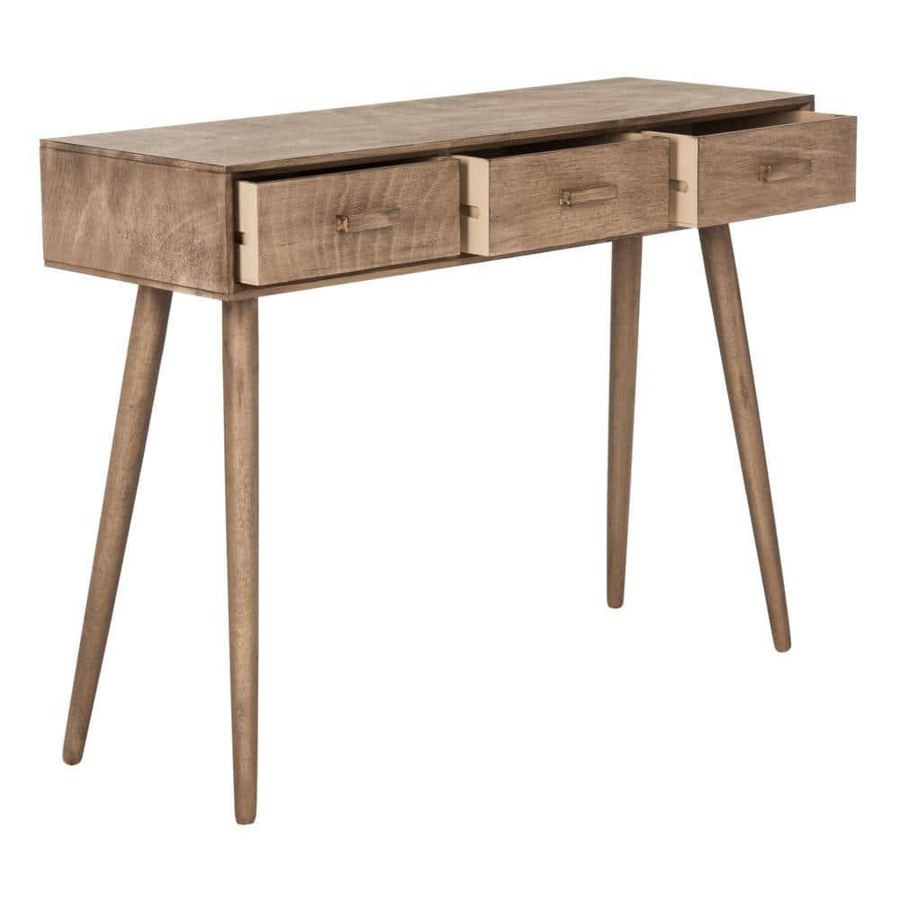 Albus 3 Drawer Console Table - CNS5701B - Brown - Safavieh