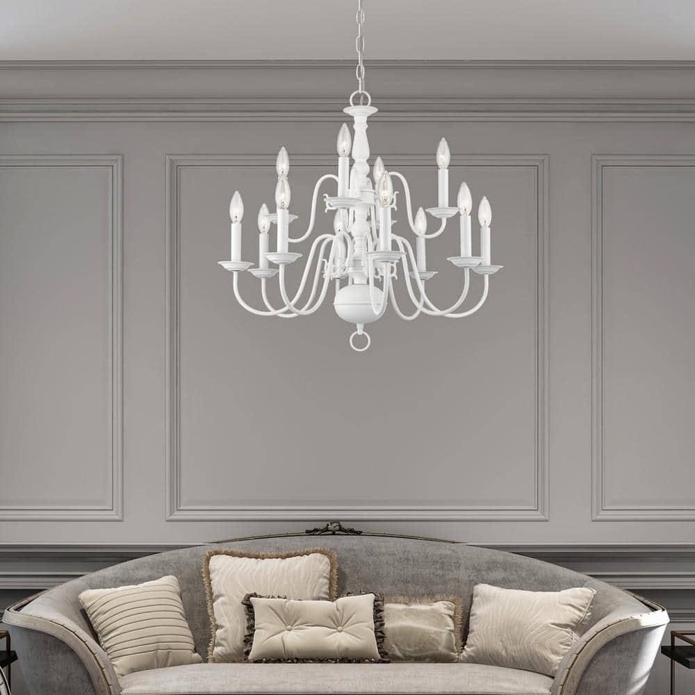 Livex Lighting Williamsburgh 12 - Light Chandelier in  White