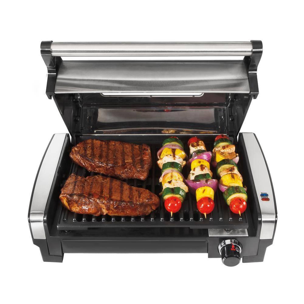 Hamilton Beach Hamilton Beach® Electric Indoor Searing Grill with Removable Non-Stick Grate, Viewing Window & Adjustable Temperature Control to 450°F, 118 sq. in. Surface Serves 6