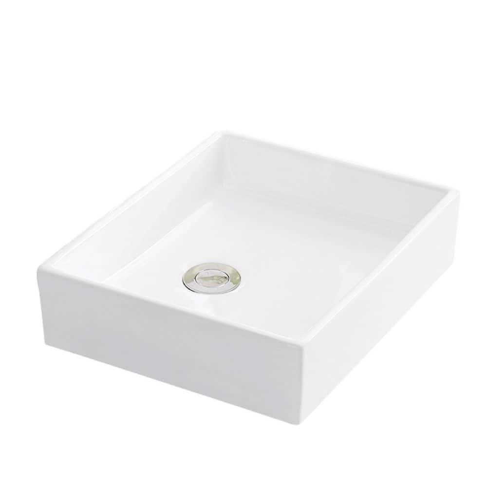 Karran Valera 16'' Vitreous China Vessel Bathroom Sink With Faucet and Drain in Matte Black