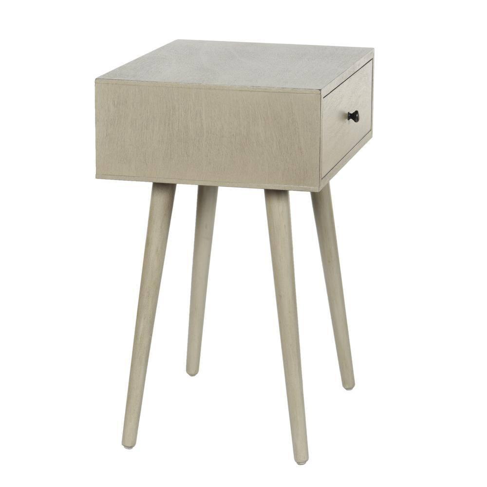 Arthur 24" Restoration Gray Wood and Metal End Table