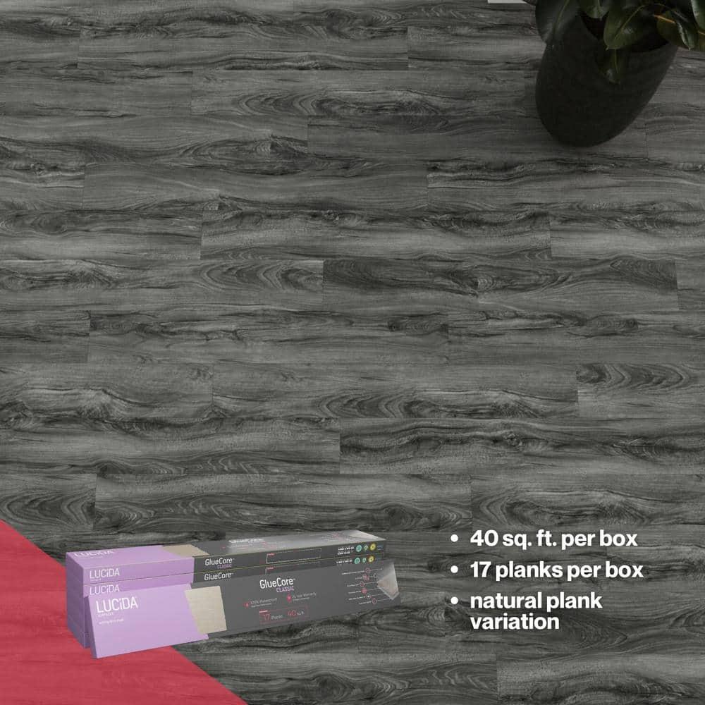 Lucida USA GlueCore Classic 22mil x 7.3" W x 48" L Glue Down Vinyl Tile Flooring