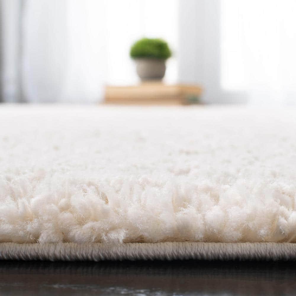 August Shag 900 AUG900 Power Loomed Indoor Runner Rug - Ivory - 2'3"x12' - Safavieh