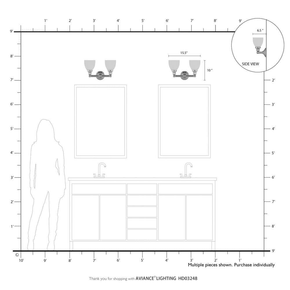 Livex Lighting Classic 2 - Light Vanity in  Polished Chrome