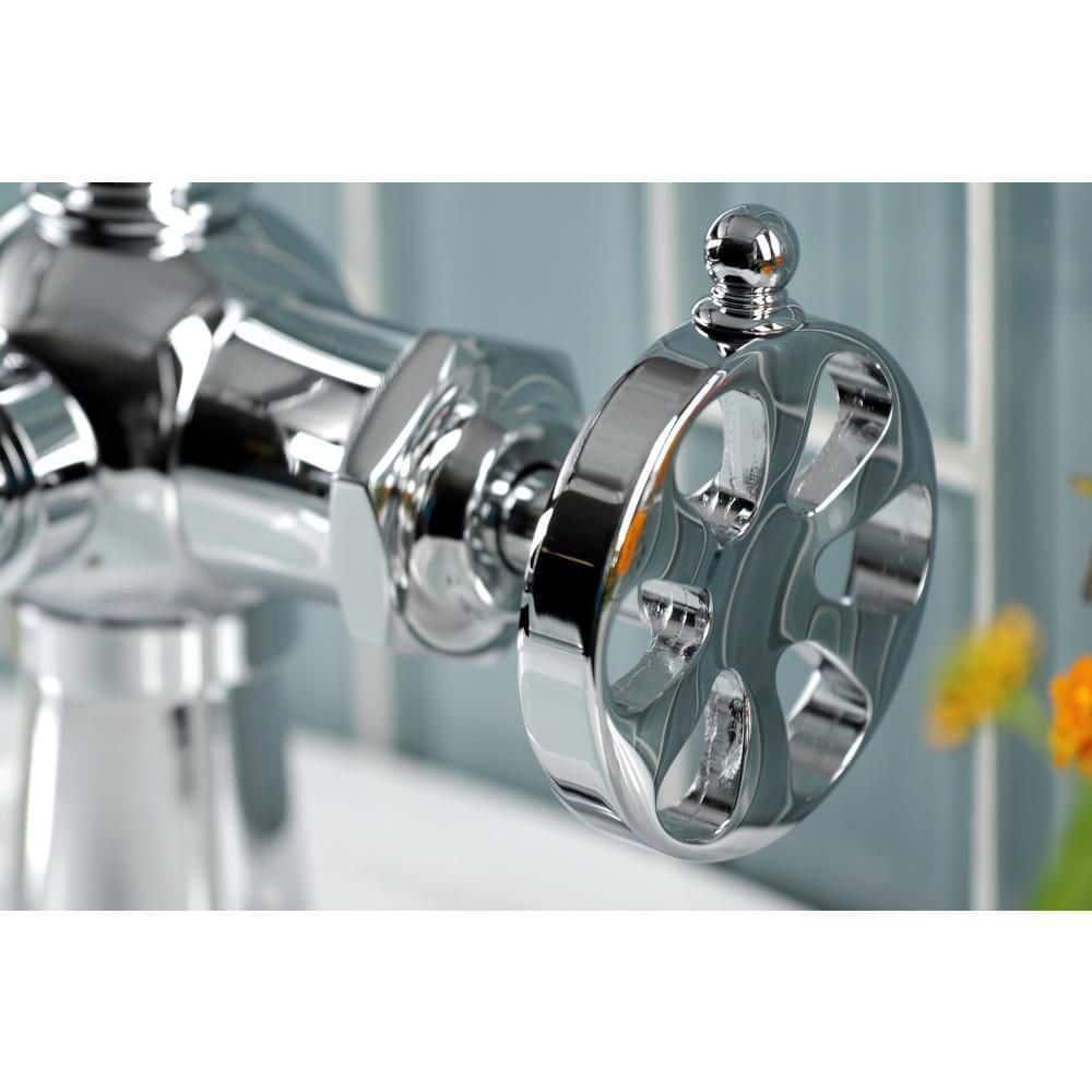 Kingston Brass Belknap Single-Handle 1-Hole Deck Mount Bathroom Faucet with Push Pop-Up and Deck Plate