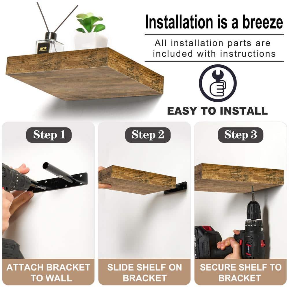 Sorbus Floating Shelves with Invisible Mounting Set of 3
