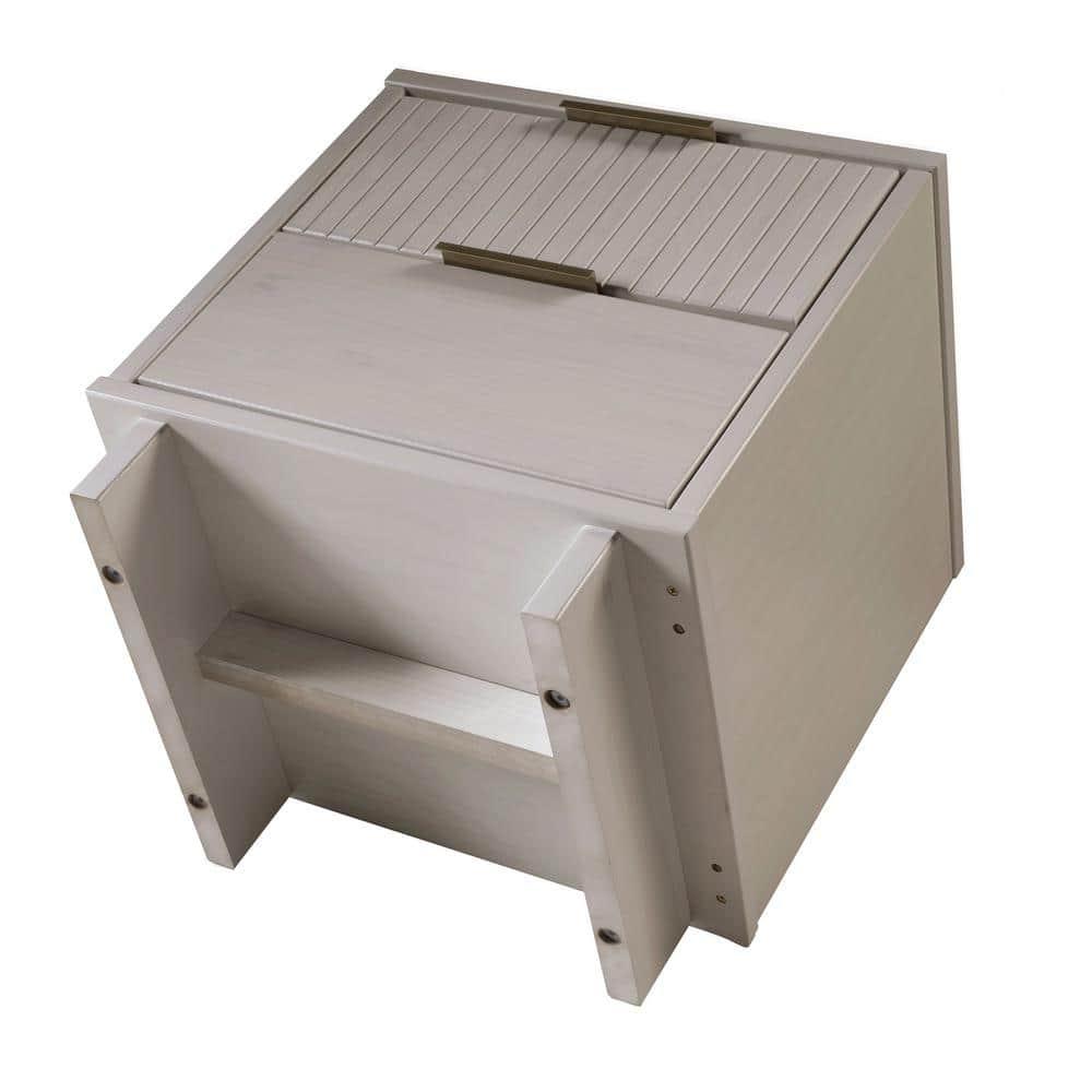 Granville Modern 2 Drawer Nightstand Light Gray - Manhattan Comfort: Soft Close, UV Finish, Metal Handles