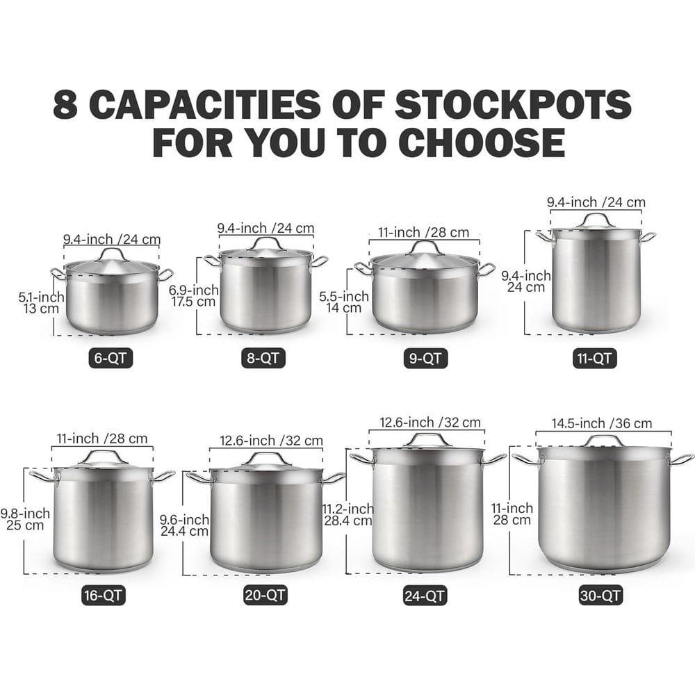 Cooks Standard Cooks Standard Professional Stainless Steel Stock Pot with Lid, Silver