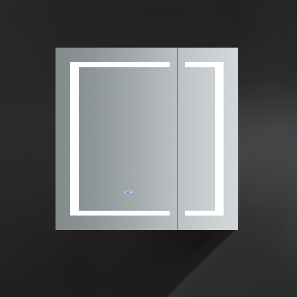 Fresca Spazio 30x30" LED Lighting Aluminum Bathroom Medicine Cabinet in Mirrored