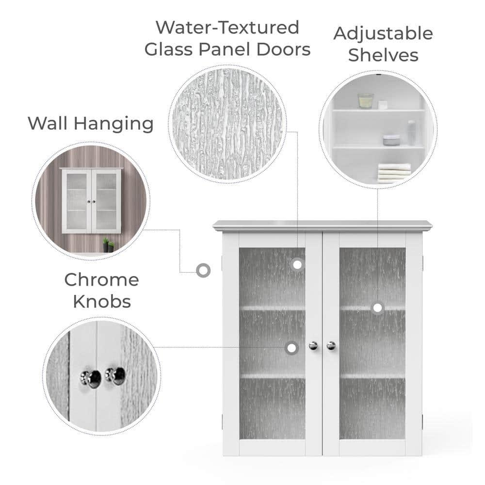 Teamson Home Connor 22.24" x 25" 2-Door Removable Wall Cabinet, White