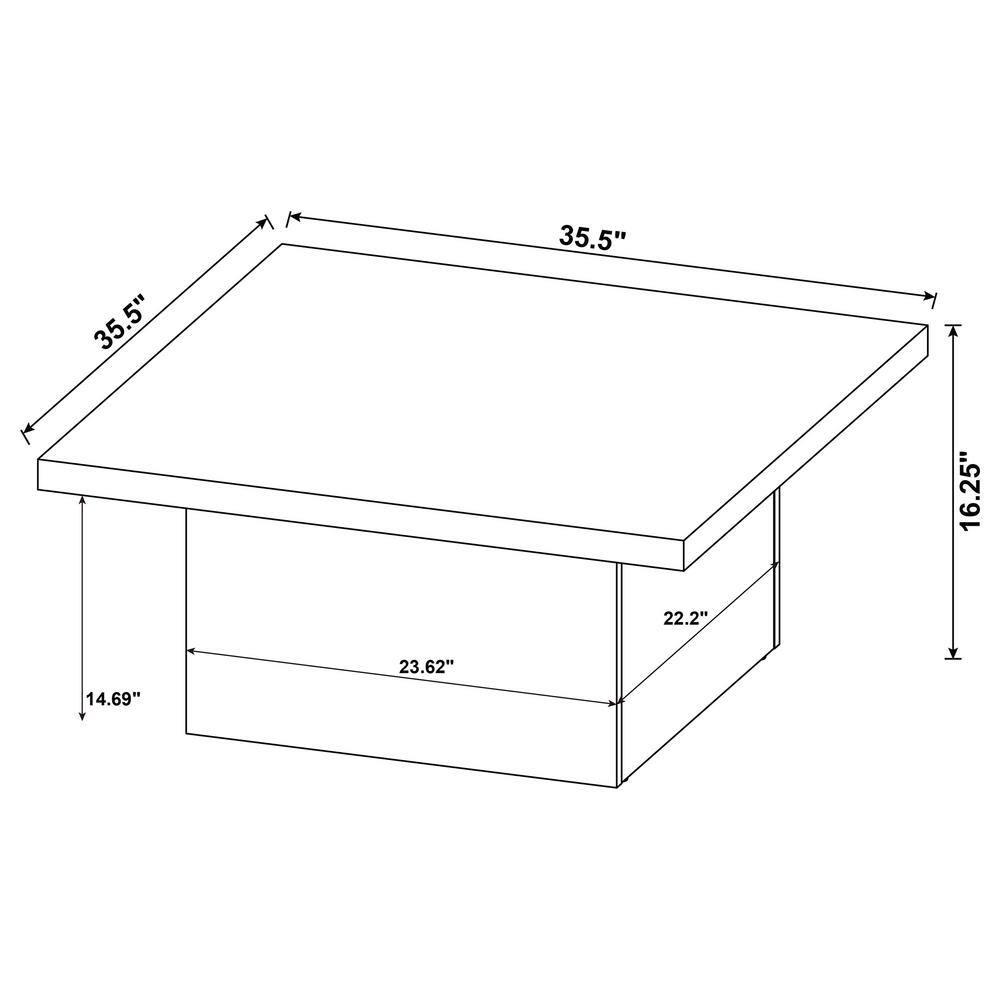 Coaster Devar Farmhouse Square Wood Coffee Table Mango