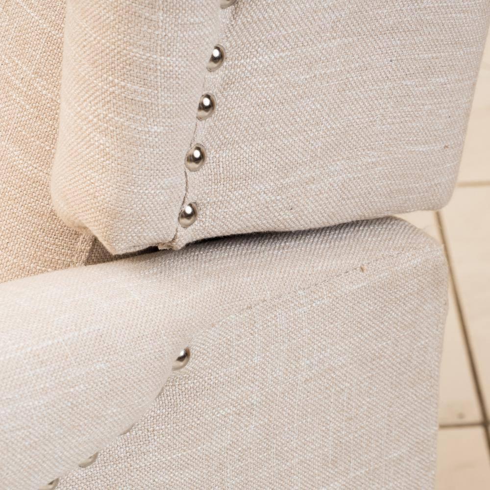 Walter Light Beige Fabric Recliner Club Chair - Christopher Knight Home: Elegant Tufted Wingback, Nailhead Trim, Polyester Upholstery