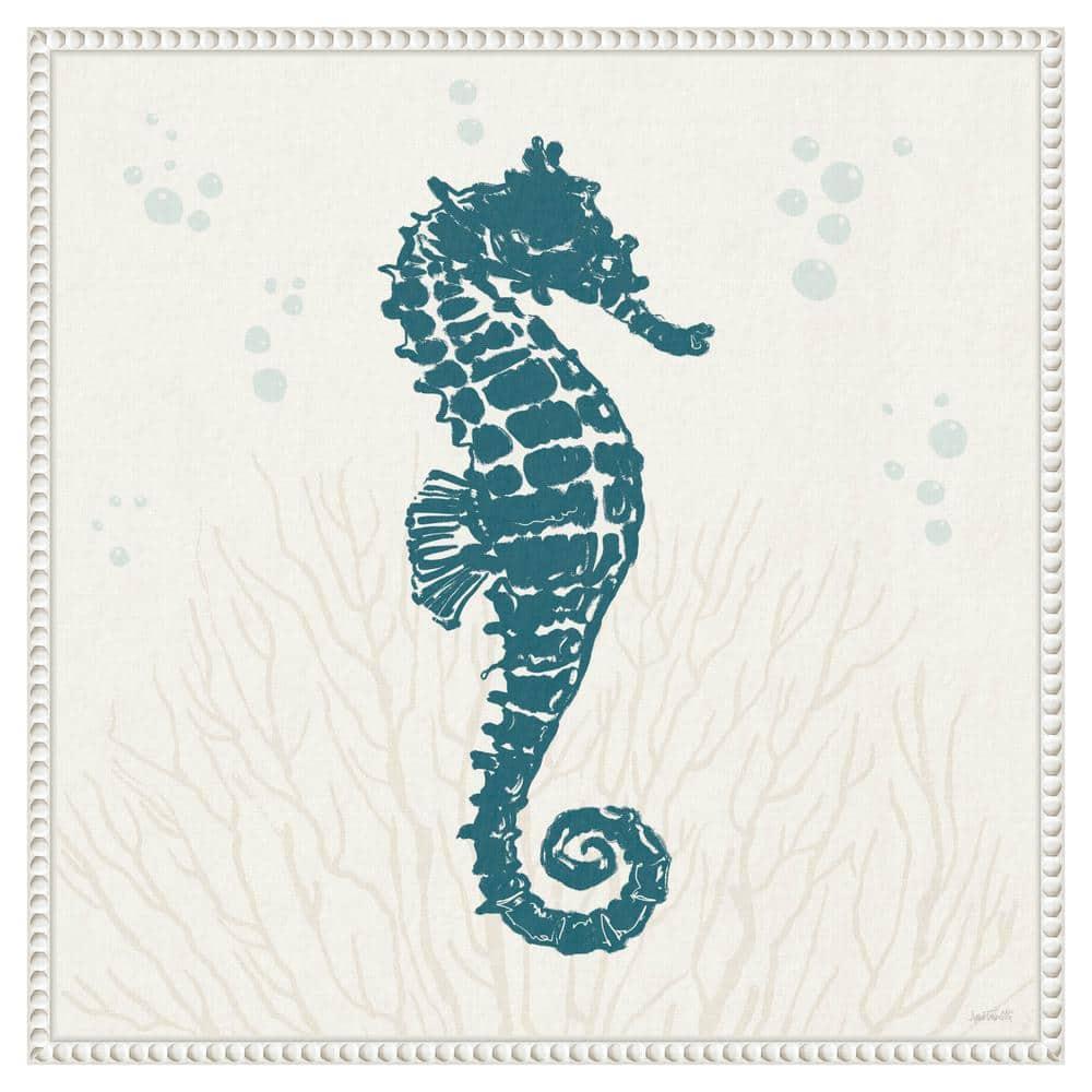 Amanti Art Seaside Style II Blue by Anne Tavoletti Canvas Wall Art Print Framed 22 x 22-in.