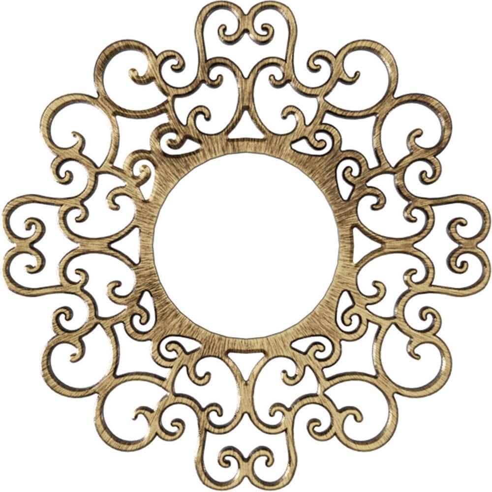 26"OD x 9 7/8"ID x 3/4"P Reims Architectural Grade PVC Pierced Ceiling Medallion, Antiqued Brass