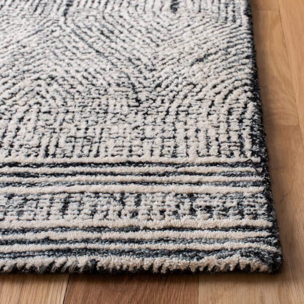 SAFAVIEH Abstract Caelestinus Geometric Wool Area Rug, Ivory/Chocolate, 3' x 5'