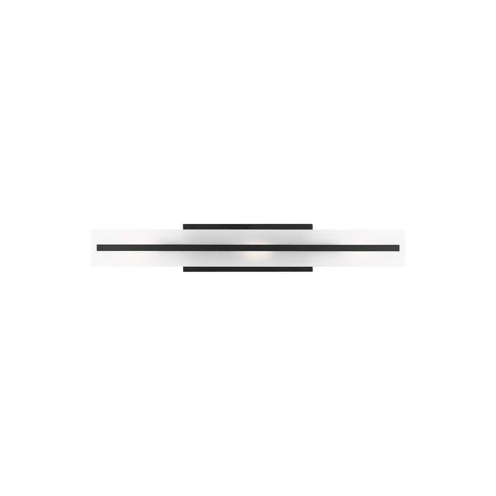 Midnight Black Satin Etched Glass 3-Light Vanity Fixture