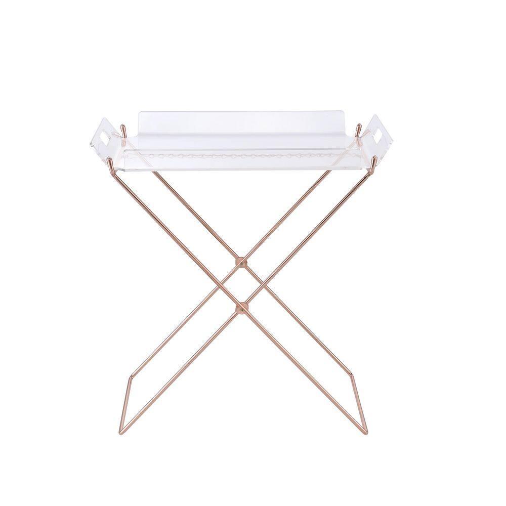 Acme Furniture Cercie Bar Serving Cart Clear Acrylic/Copper Finish