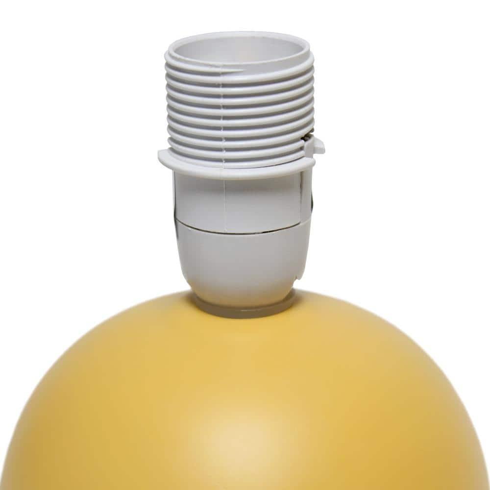 Simple Designs 8.66" Compact Ceramic Globe Table Lamp with Stylish Shade (Includes LED Light Bulb) Yellow
