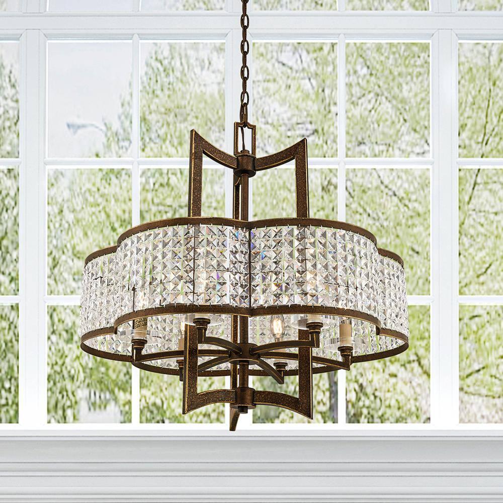 Livex Lighting 50576-64 Gramercy 6-Light Chandelier, Hand Painted Palacial Bronze