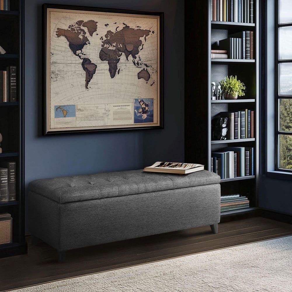 Selah Tufted Top Storage Bench Charcoal - Madison Park