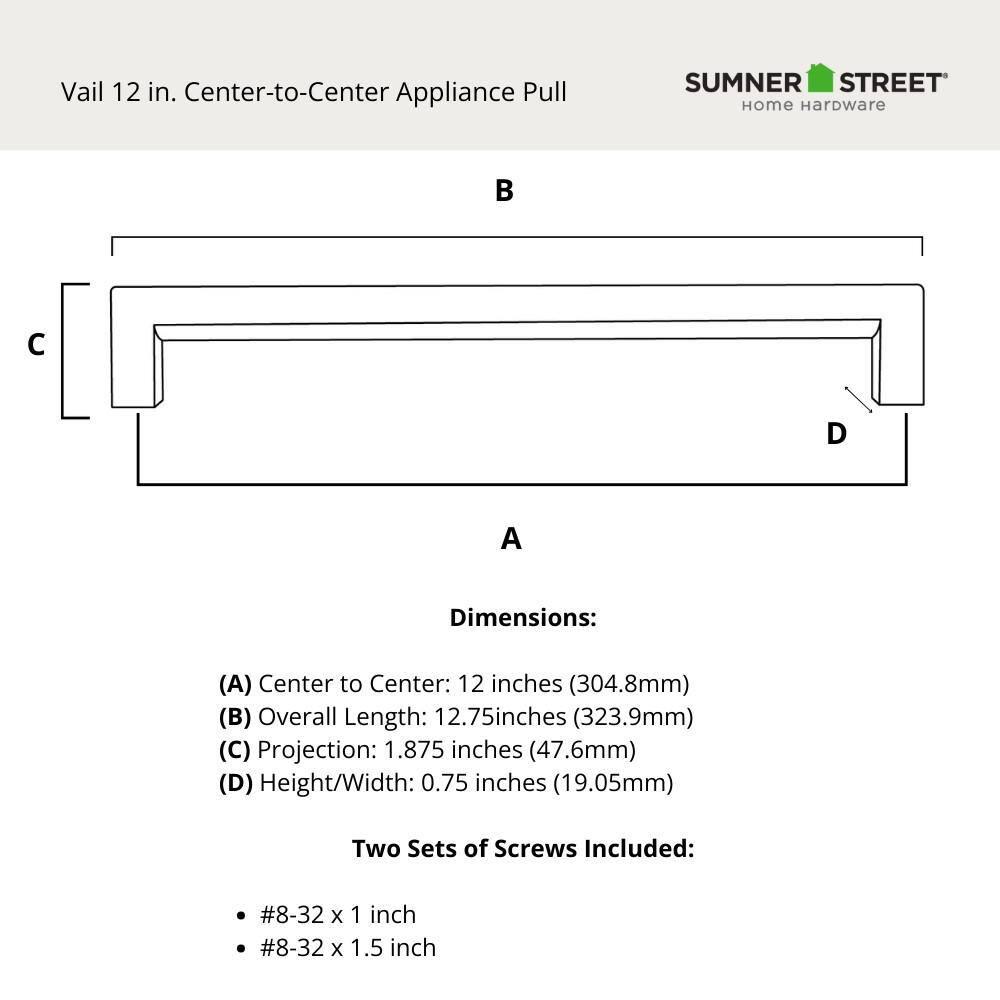 Sumner Street Home Hardware Vail 16" Satin Brass Appliance Bar Pull