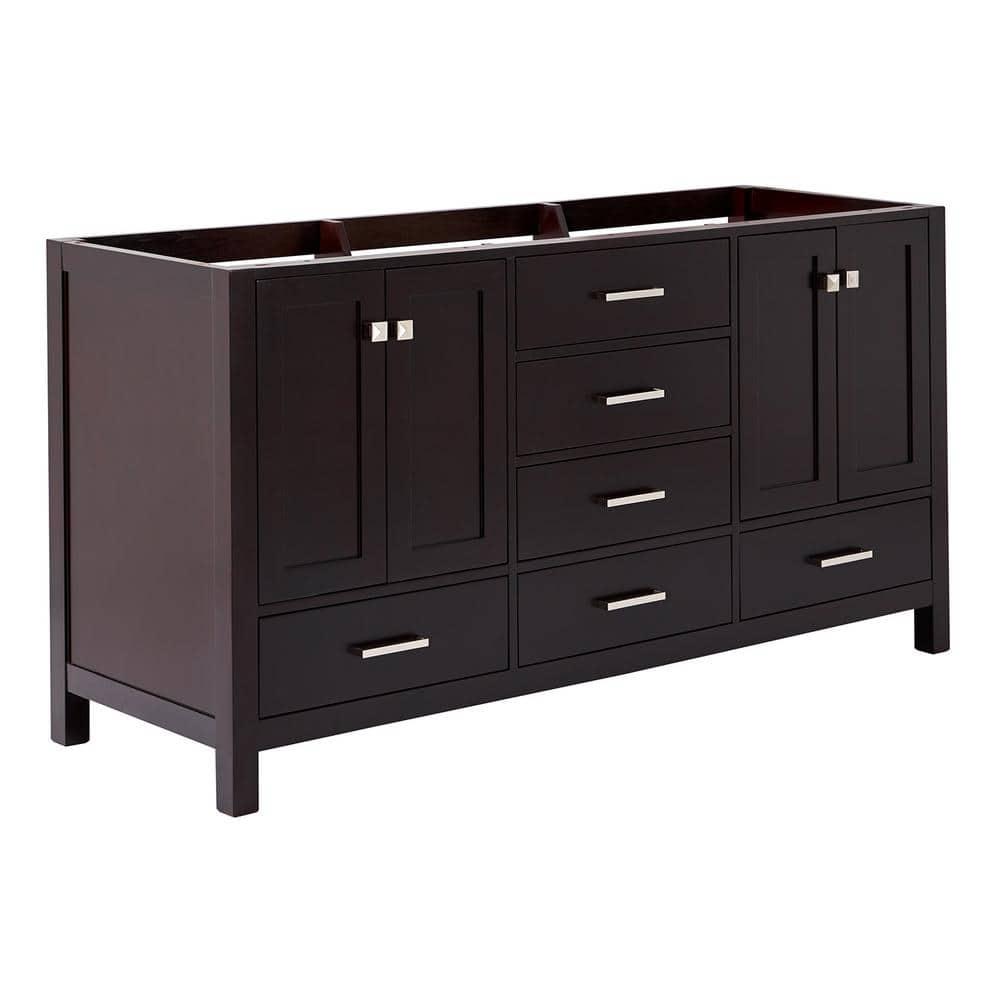 Ariel A067d-Bc Cambridge 66" Double Free Standing Vanity Cabinet Only - Brown