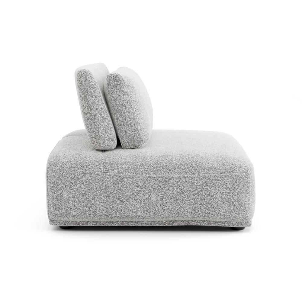 HOMES: Inside + Out Povoa Modern Modular Armless Chair Boucle with Extendable Backrest Light Gray
