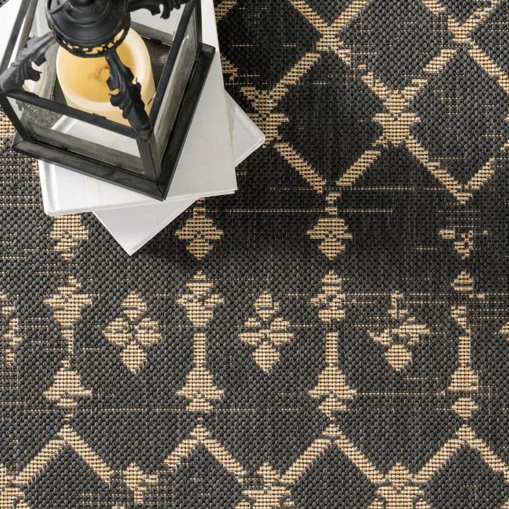 Nuloom Grayson Moroccan Trellis Indoor and Outdoor Area Rug, Gray, 6'7"x9'