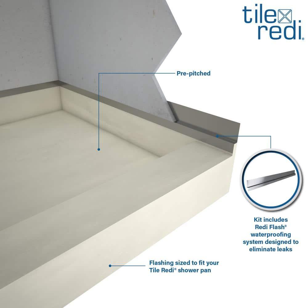 Tile Redi Base'N Bench Single Threshold Shower Base with Bench and Drain Plate