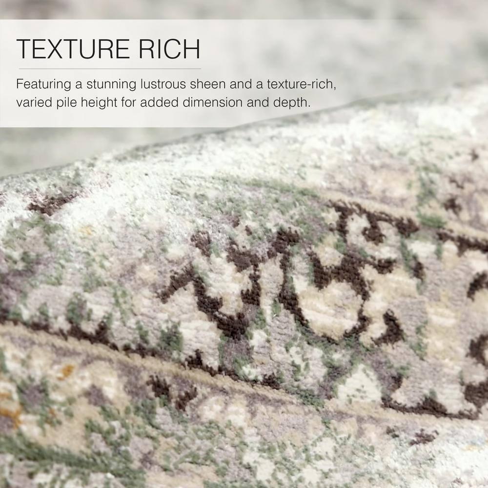 Thayer Green/Light Gray 9 ft. 10 in. x 14 ft. Medallion Rectangle Area Rug