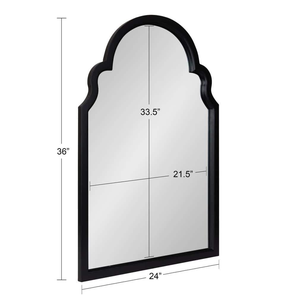 24" x 36" Hogan Arch Wall Mirror Black - Kate & Laurel All Things Decor: Modern MDF Frame, No Assembly Required