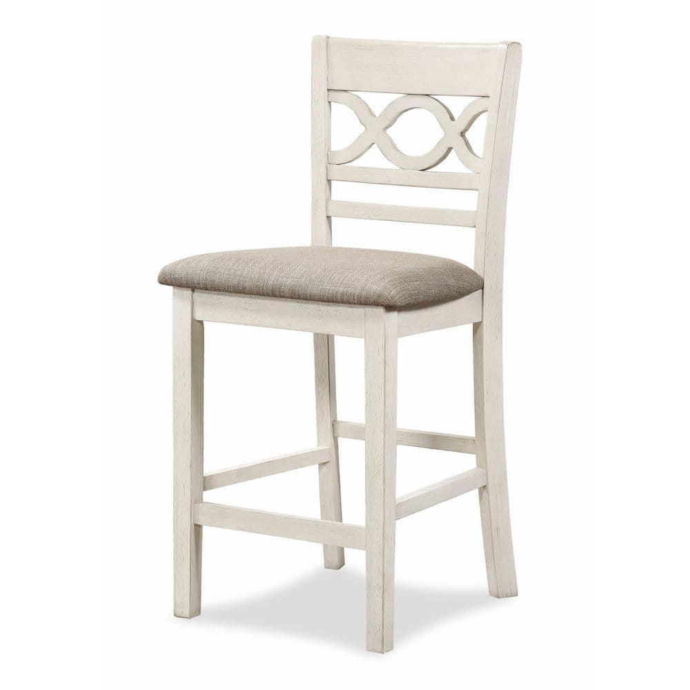 New Classic Furniture Cori 5-Piece Solid Wood Counter Dining Set in Brown/White