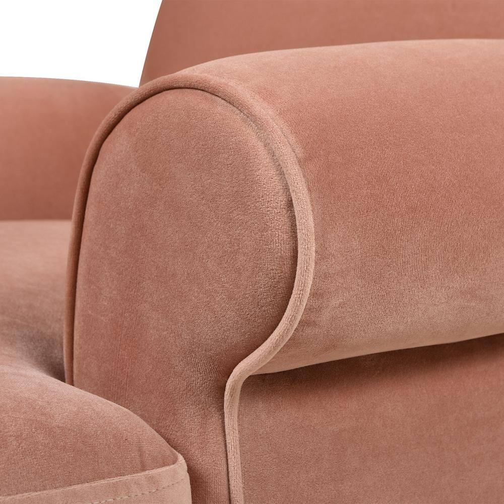 Jennifer Taylor Home Alana 38" Lawson Large Living Room Accent Arm Chair with Metal Casters, Peach Orange