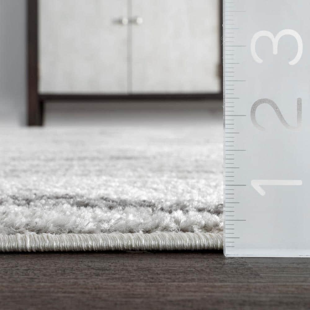 Nuloom 2x6 Thigpen Contemporary Indoor Area Rug, Grey, Abstract Lines, Non-Slip Backing, Stain Resistant, Bedroom Living Room, Kitchen