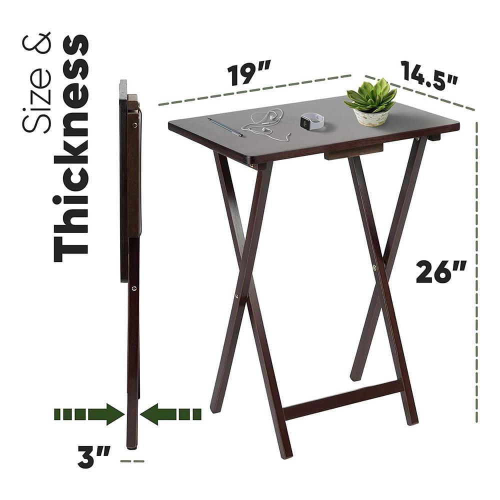19.09'' Solid Wood Rectangular Portable Folding Table (Set of 2)