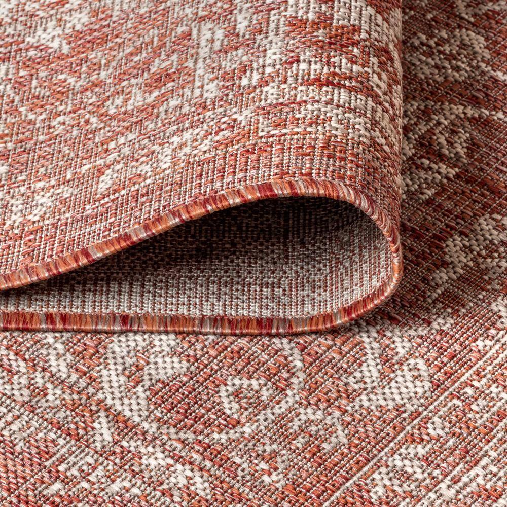 8'x10' Tela Bohemian Textured Weave Floral Indoor/Outdoor Area Rug, Red/Taupe - JONATHAN Y