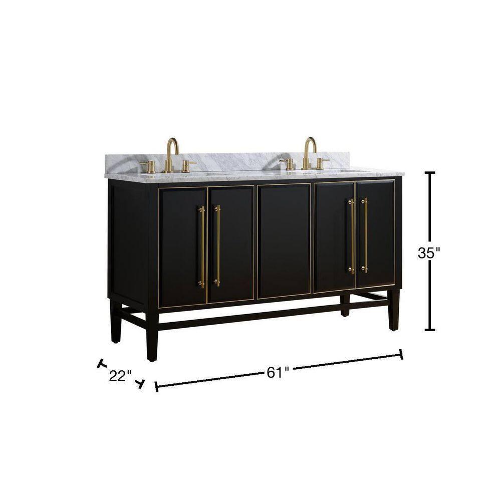 Avanity Mason-Vs61-G-C Mason 61" Free Standing Double Basin Vanity Set - Black