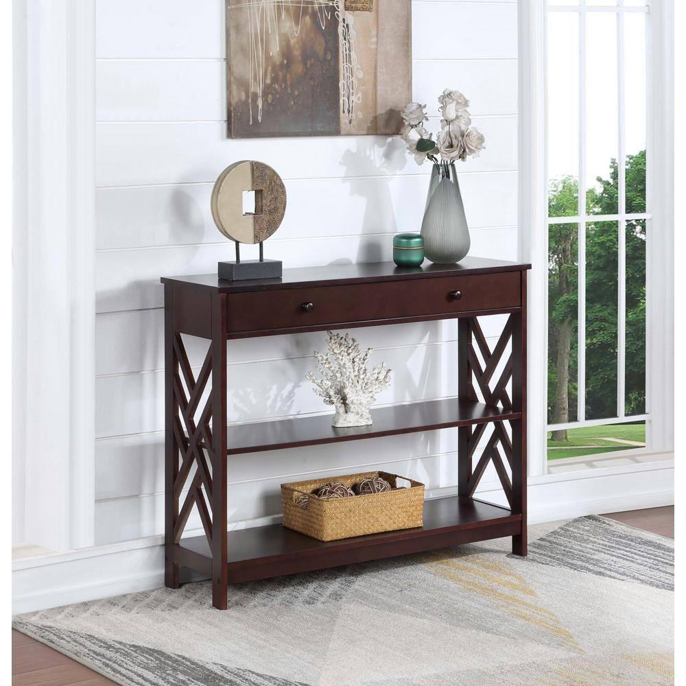 Convenience Concepts Titan 1 Drawer Console Table with Shelves, Espresso