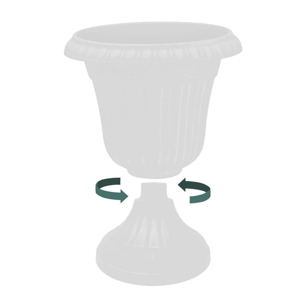 Arcadia Garden Products 16x18" Traditional Plastic Urn Planter, Black