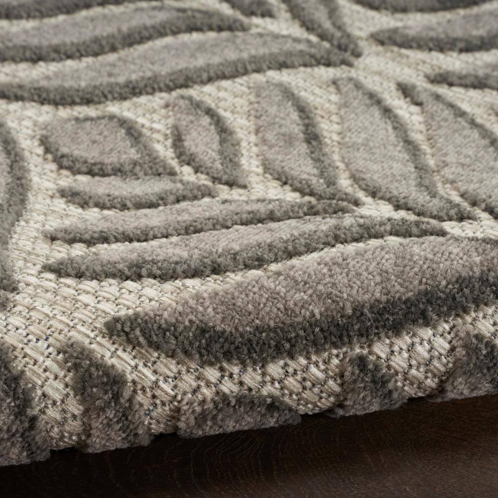 Nourison Aloha Tropical Palm Flatweave High-Low Indoor Outdoor Area Rug Charcoal 2'8" x 4'