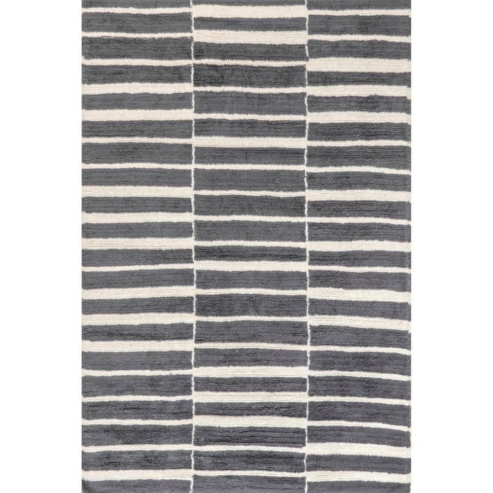 Nuloom Vlad Machine Washable Wool Area Rug, 5' x 8', Grey