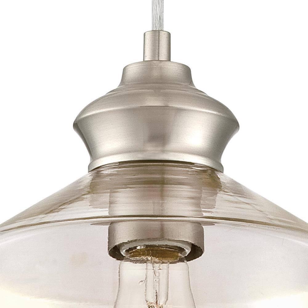 Westinghouse Ramsey Mini Pendant Brushed Nickel Finish Clear Glass