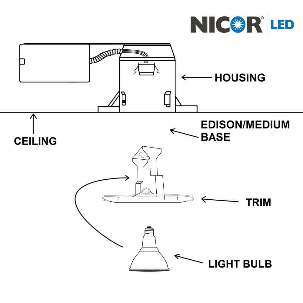 NICOR Lighting 17562 6'' Open Recessed Trim
