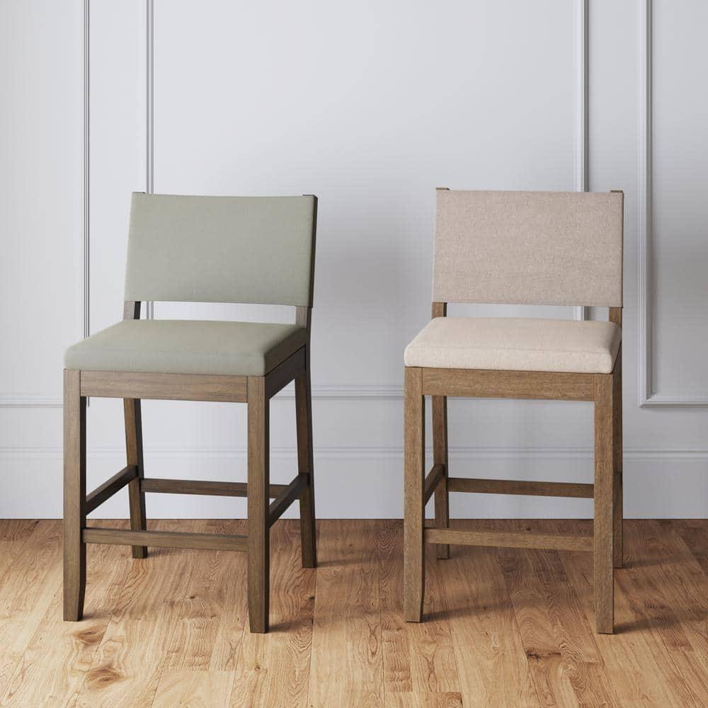 Nathan James Linus Set of 2 Counter Height Barstools Gray