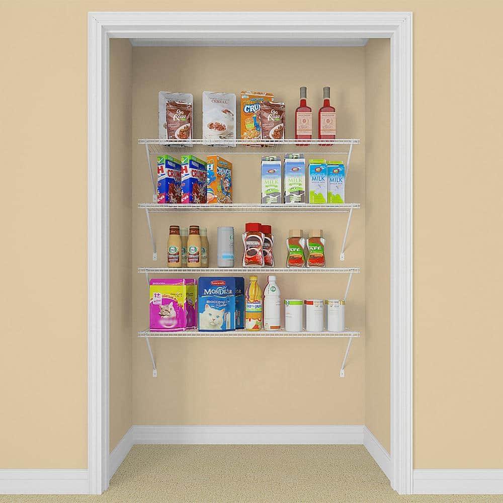 ClosetMaid (#104100) Wire Shelf Kit, White 4' x 12" (Pack of 4)