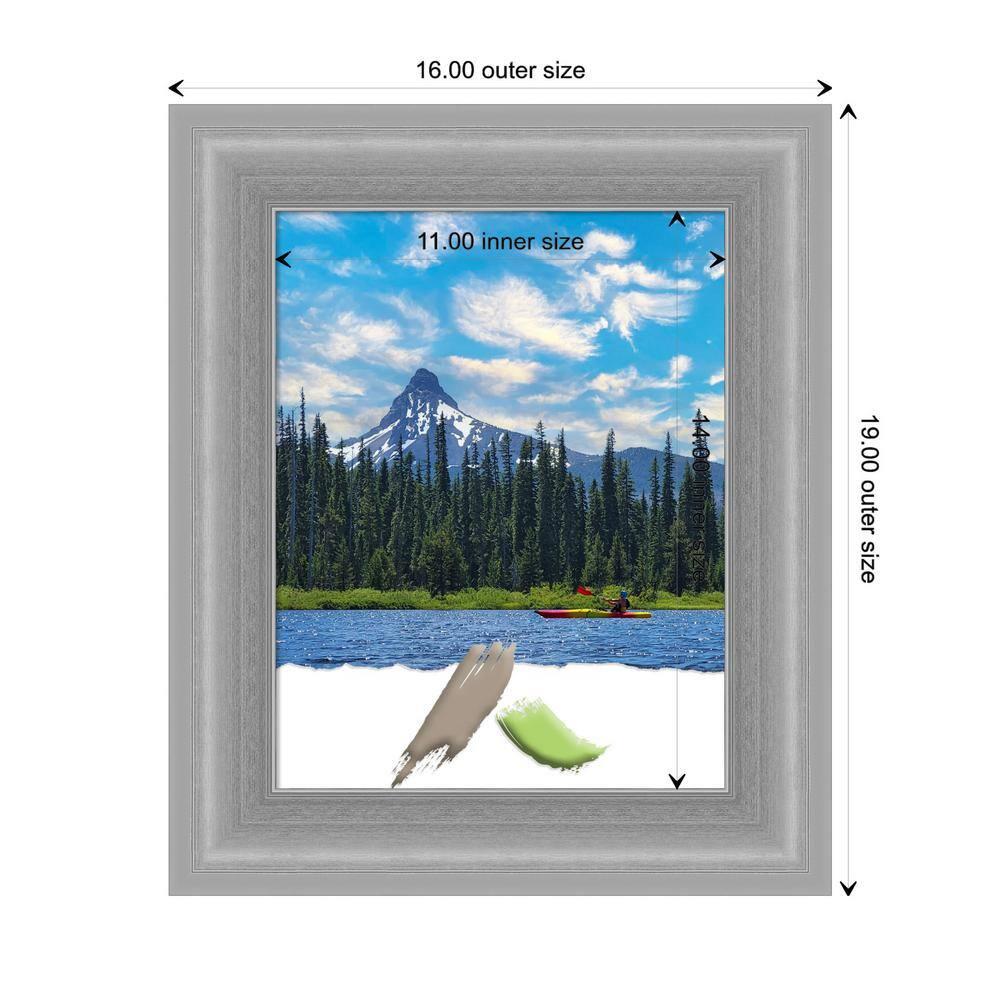 Amanti Art Peak Polished Nickel Narrow Picture Frame Opening Size 11x14 in.