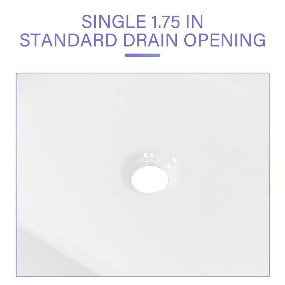 APRESSHUI 16'' Ceramic Rectangular Bathroom Sink