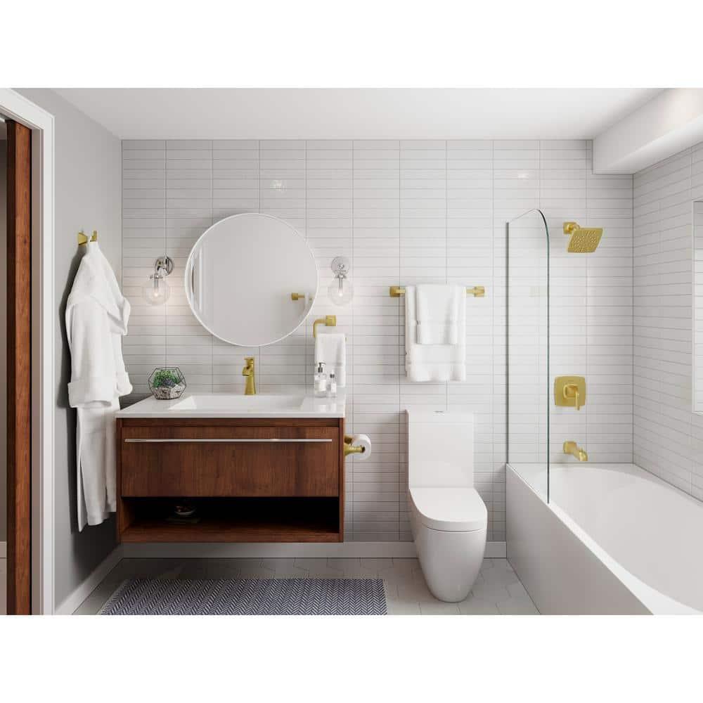 Pfister Bph-Bie0 Bruxie Wall Mounted Pivoting Toilet Paper Holder - Gold