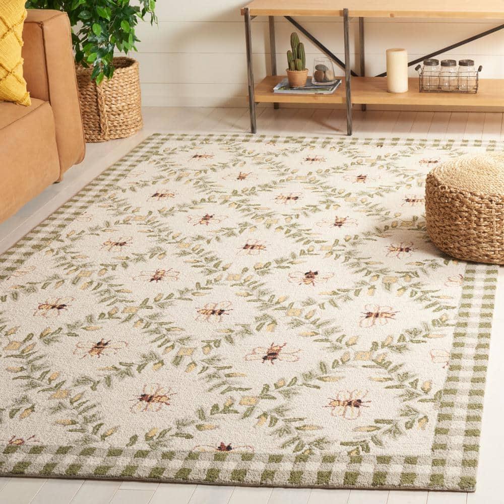 Chelsea HK55 Hand Hooked Accent Rug - Ivory/Green - 1'8"x2'6" - Safavieh.